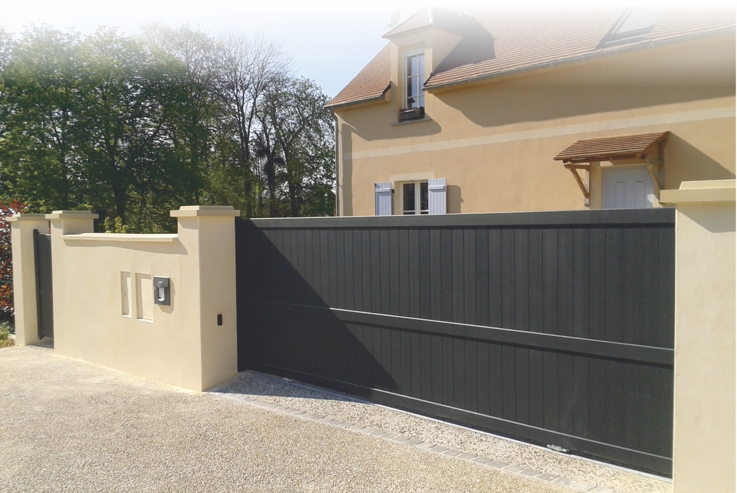 peridot coulissant portillon gris